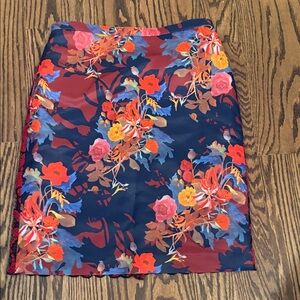 Leifsdottir Vivid Floral and Lace Pencil Skirt